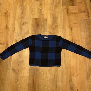 Black and blue H&M striped cropped sweater